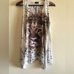 Lightweight Summer Tank with Tiger’s Face